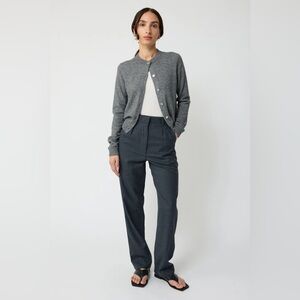 Almina Concept High Waisted Straight Leg Trousers Grey